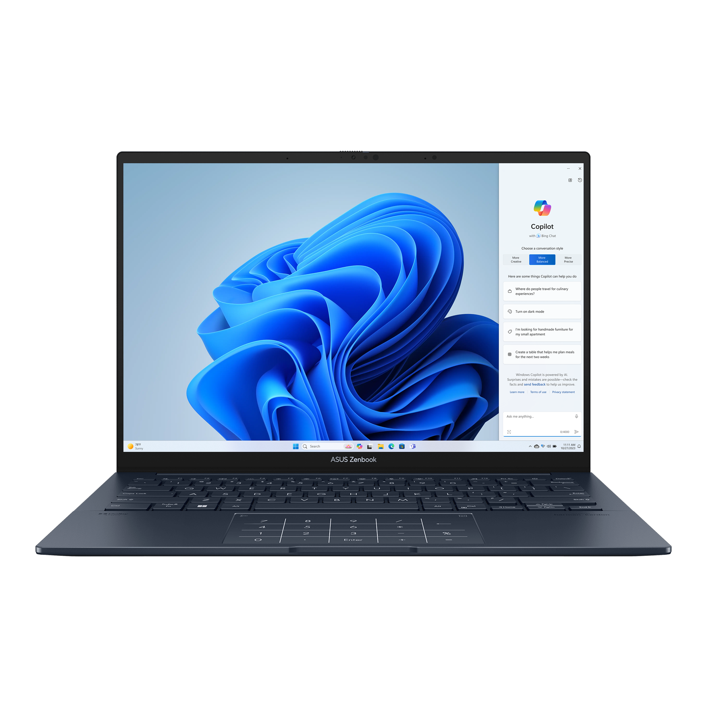 ASUS Zenbook 14 OLED UX3405MA angle 3